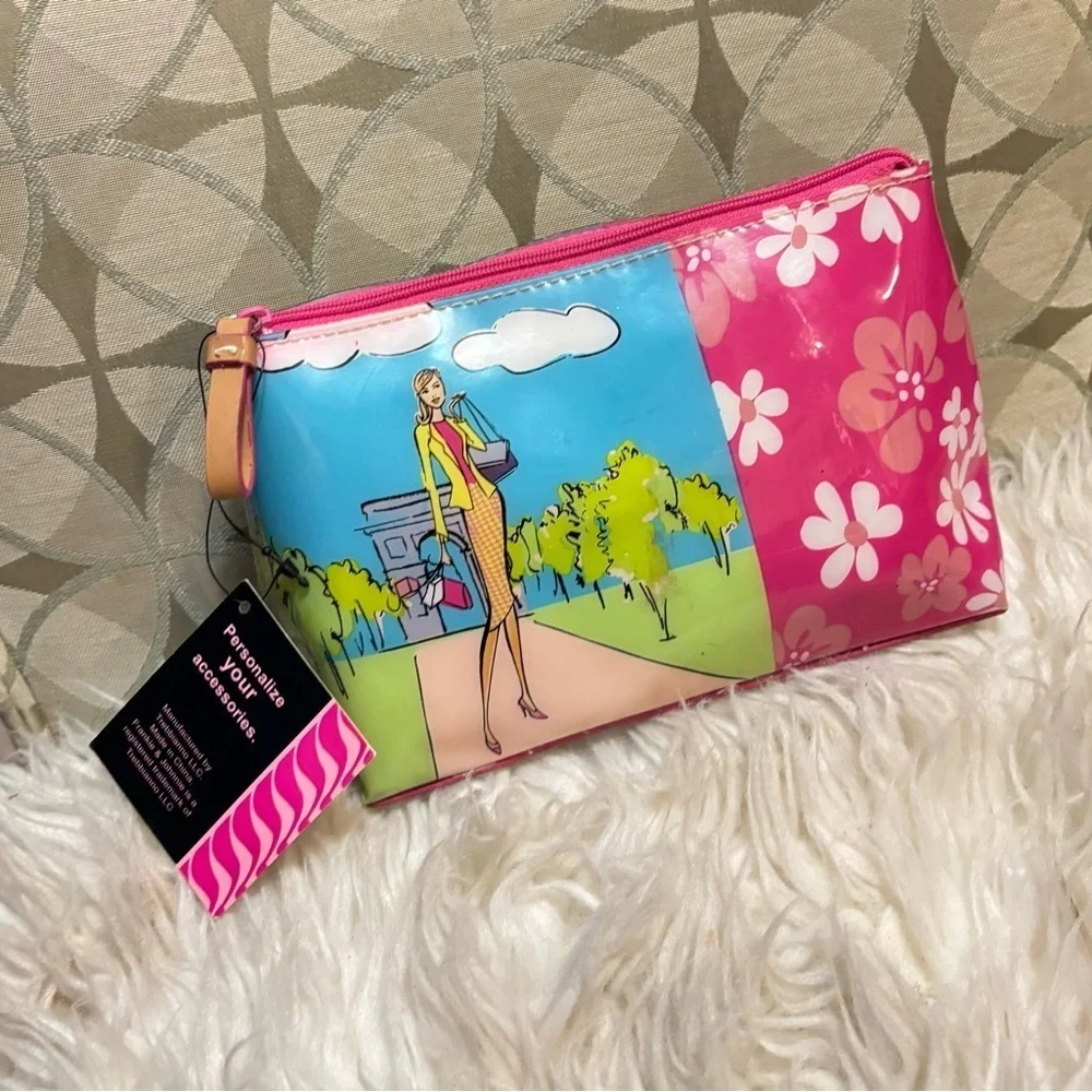 frankie johnnie summer zip pouch flower style Make Up bag
